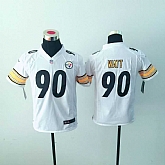Youth Nike Pittsburgh Steelers #90 T.J. Watt White Team Color Game Stitched Jersey